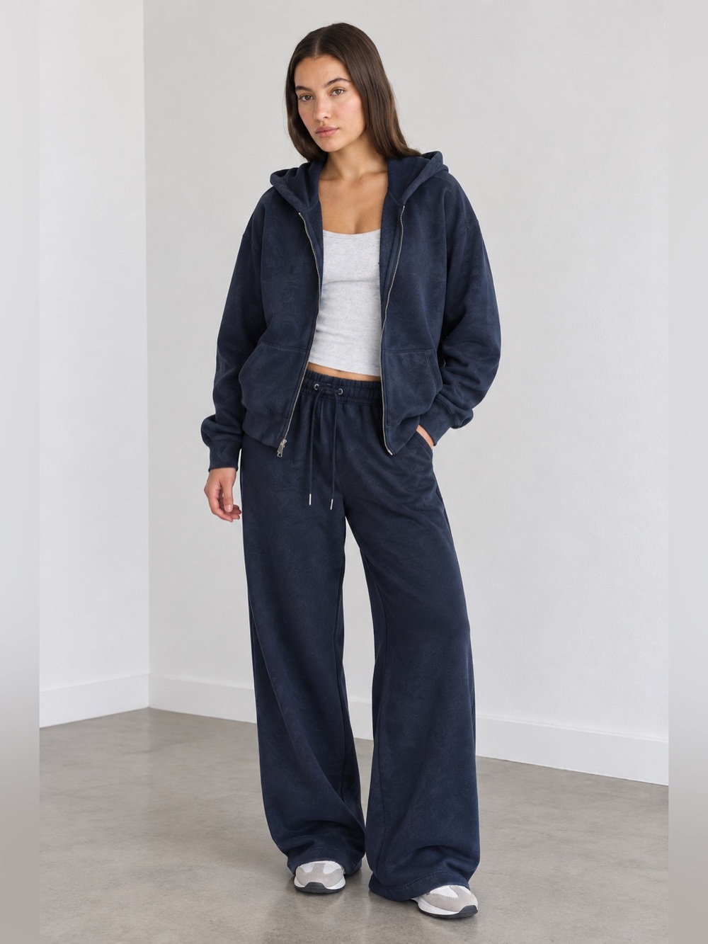 Sunday Full Zip Hoodie Set - Navy